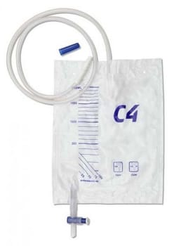 Urinpose Curion C4 m/prøveuttak/krysstappekran 2l