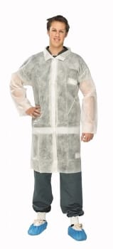 Klinion besøksfrakk, non-woven, hvit