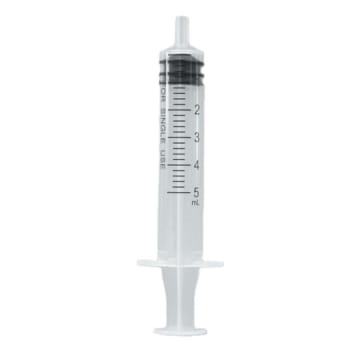 Klinion-sprøyte, Luer Slip, 5 ml, 0,2 ml gradering, uten lateks