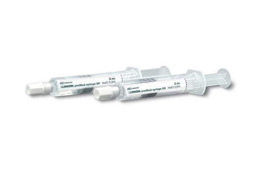 Klinion 10 ml ferdigfylt sprøyte NaCl, dobbeltsteril, SP
