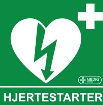 Hjertestarter klistremerke etterlysende 9x11cm