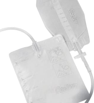 Urinpose Care Line ben 0,75l tømbar 50cm slange
