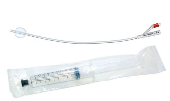 Kateter Aquaflate kv silikon 2-v 5/10ml Ch18 rød