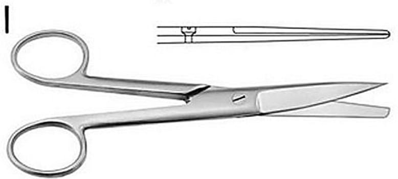 Saks kirurgisk rett spiss/butt 13cm