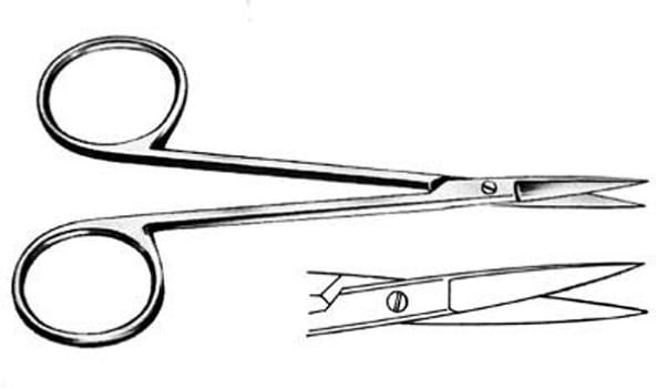 Saks kirurgisk rett spiss/spiss 10,5cm