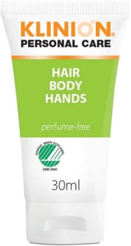 Såpe flytende Klinion HairBodyHands 30ml