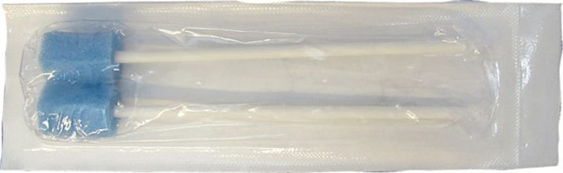 Munnpensel blå 14cm 2pk
