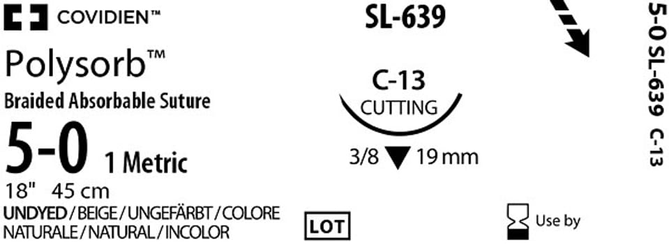 Sutur Polysorb 5-0 USP C-13 45cm