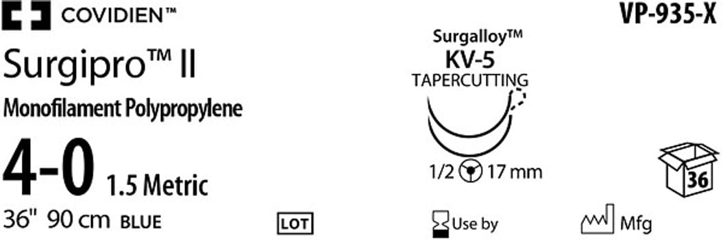 Sutur Surgipro II 4-0 blå KV5 DA 90cm