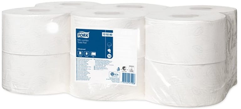 Toalettpapir Tork Mini Jumbo 2-lags 170m hvit