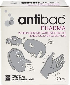 Hånddes Antibac Pharma 85% våtserviett enkeltpk