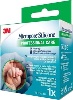 Tape kirurg silikon 3M Micropore 2,5cmx5m enkeltpk