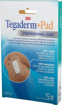 Bandasje transparent Tegaderm +Pad 5x7cm 5pk