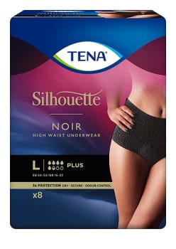 Bleie TENA Silhouette Plus High Waist L Sort 8pk
