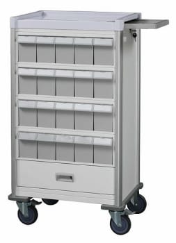 Medisinvogn MBI m 20 medisinskuffer Hvit