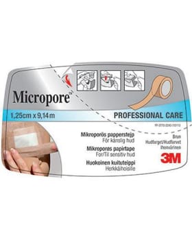 Tape kirurgisk Micropore nw m/disp 1,25cmx9,1m hud