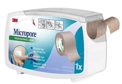 Tape kirurgisk Micropore nw m/disp 2,5cmx9,1m hud