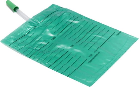 Urinpose Curibag grønn 1,5l slange 10cm