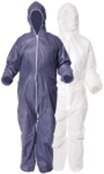 Bekledning kjeledress m/hette PP non woven L hvit