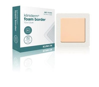 Bandasje skum Kliniderm foam border 7,5x7,5cm