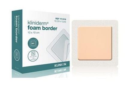 Bandasje skum Kliniderm foam border 10x10cm