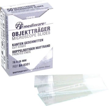 Objektglass m/skrivefelt 76x26mm