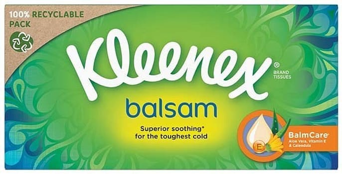 Lommetørkle papir Kleenex balsam boks