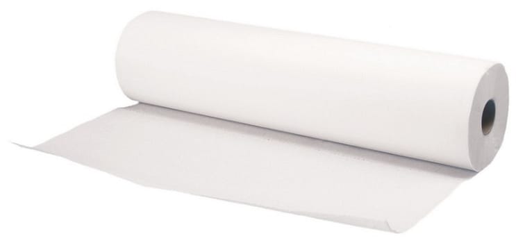 Legebenkpapir 1-lags, Klinion, hvit, PE belagt, perforert 50 x 50 cm