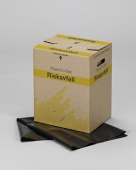 Avfallskartong riskavfall 38l utan säck 338x270x420mm
