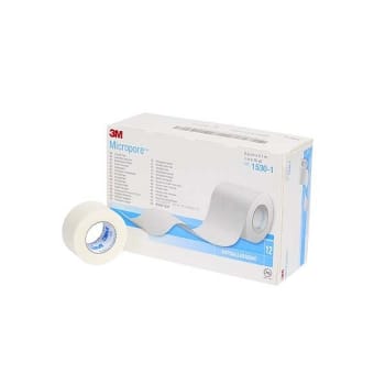 Papperstejp Micropore 2,5cmx9,14m utan hållare vit rle