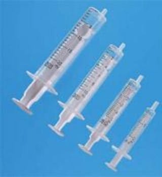 Spruta Discardit 2-komp luer 5ml. Steril, excentrisk gradering 0,2ml