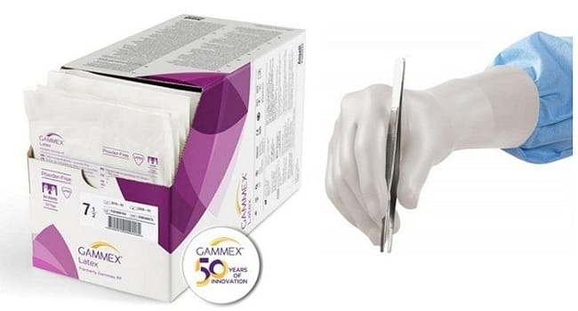 Handske op Gammex PF 6,5 steril latex puderfri vit