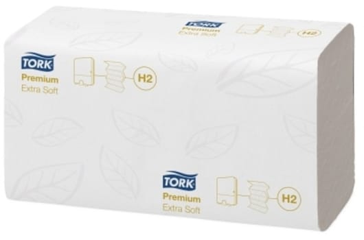 Pappershandduk Tork XP Prem 21x34cm H2 2-lag multifold x-mjuk Ecolabel