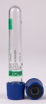 Vakuumrör vacuette na-hep 5/4ml blå dragkork transp 50st/fp