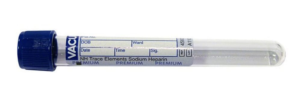 Vakuumrör vacuette spårmet na-hep 7/6ml mörkblå skruvkork papper