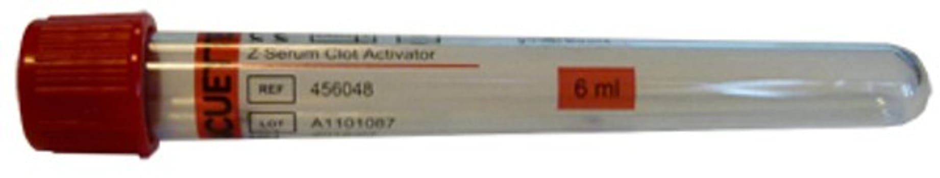 Vakuumrör vacuette koag akt serum 7/6ml röd dragkork transp 50st/fp