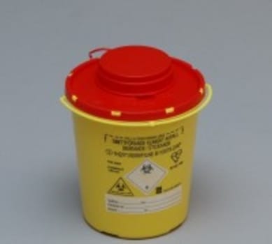 Kanylburk dubbellock 1,5l gul/röd polypropen miljövänlig