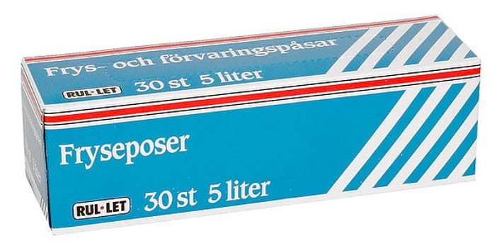 Frys- och förvaringspåse 5 liter transparent 26x50cm 20my 30st/rle