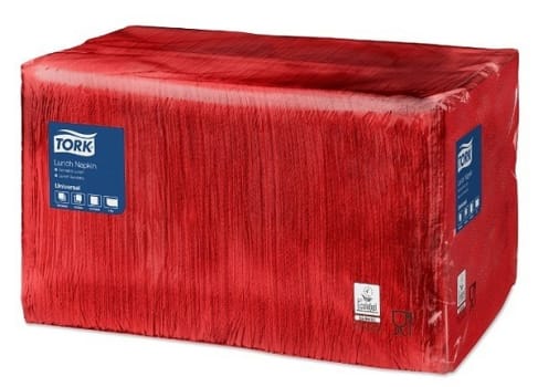 Servett 1-l Tork röd 33x33cm 1/4-vikt EU-Ecolabel