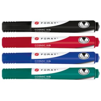 Whiteboardpenna Foray 4-pack rund spets 1-3mm