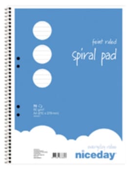 Kollegieblock Niceday A5 linjerad 70st blad spiralrygg