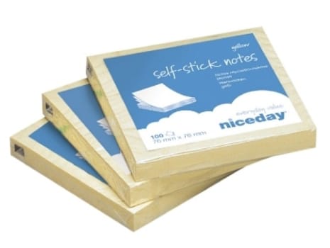 Notes Niceday gul 76x76mm 100 blad