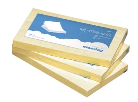 Notes Niceday gul 76x127mm 100 blad