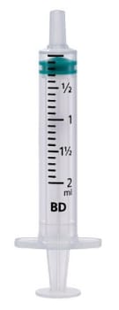 Spruta Emerald 3-komp luer 2ml. Steril, centrerad gradering 0,1ml