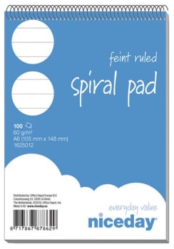 Spiralblock Niceday A6 linjerat 100st blad