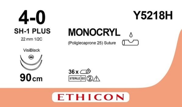 Sutur Monocryl 4-0 2X SH-1 22MM Steril lila 90CM 1/2 TP Sutur J&J 4-0, 90cm, SH plus x 2