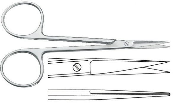 Sax kirurg Iris fin rak 10Cm OP-kval