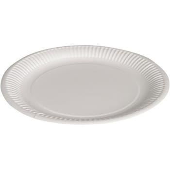 Tallrik Flat Vit 23cm Papp med beläggning av biomaterial