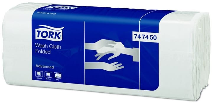 Tvättlapp tissue Tork 6-l 19x25cm 100% nyfiber vit z-vikt advanced