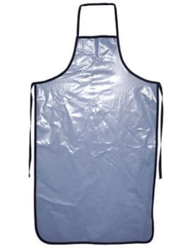 Duschförkläde 126cm blå plastat ytskikt flergångs